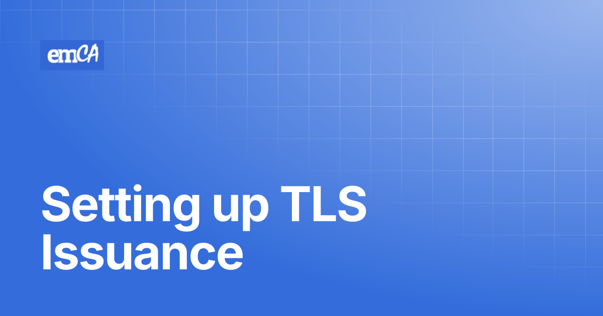 Setting up TLS Issuance | emCA Certificate Manager Support Center